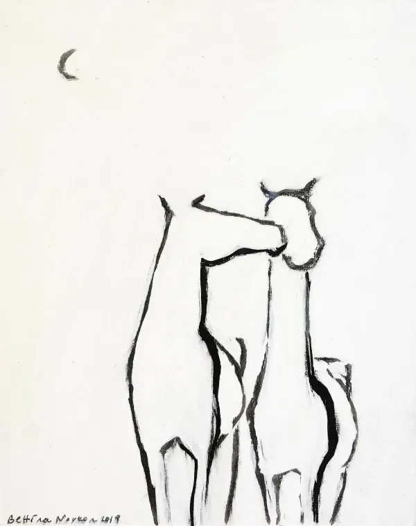 Kunstdruck auf Leinwand "Pferdefreundschaft" küssende Pferde