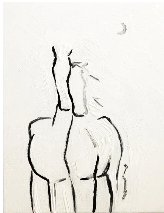 Kunstdruck auf Leinwand "Pferdefreundschaft" schmusende Pferde